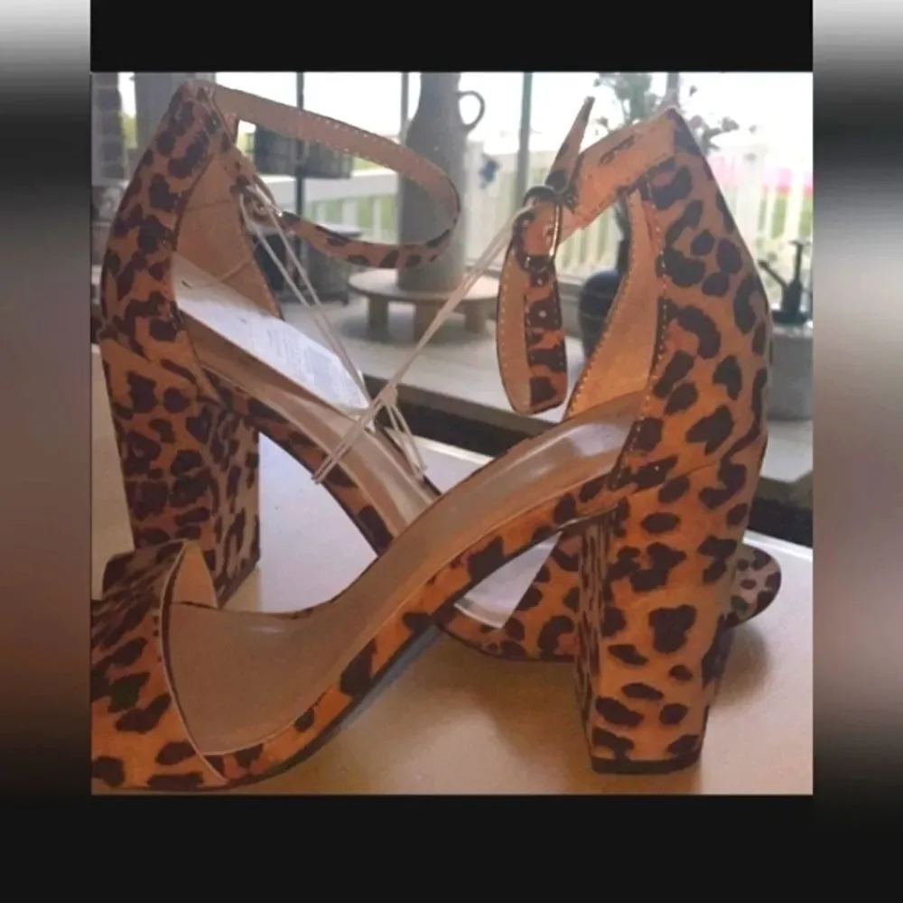 Ladies Sexy Strappy Leopard print heels